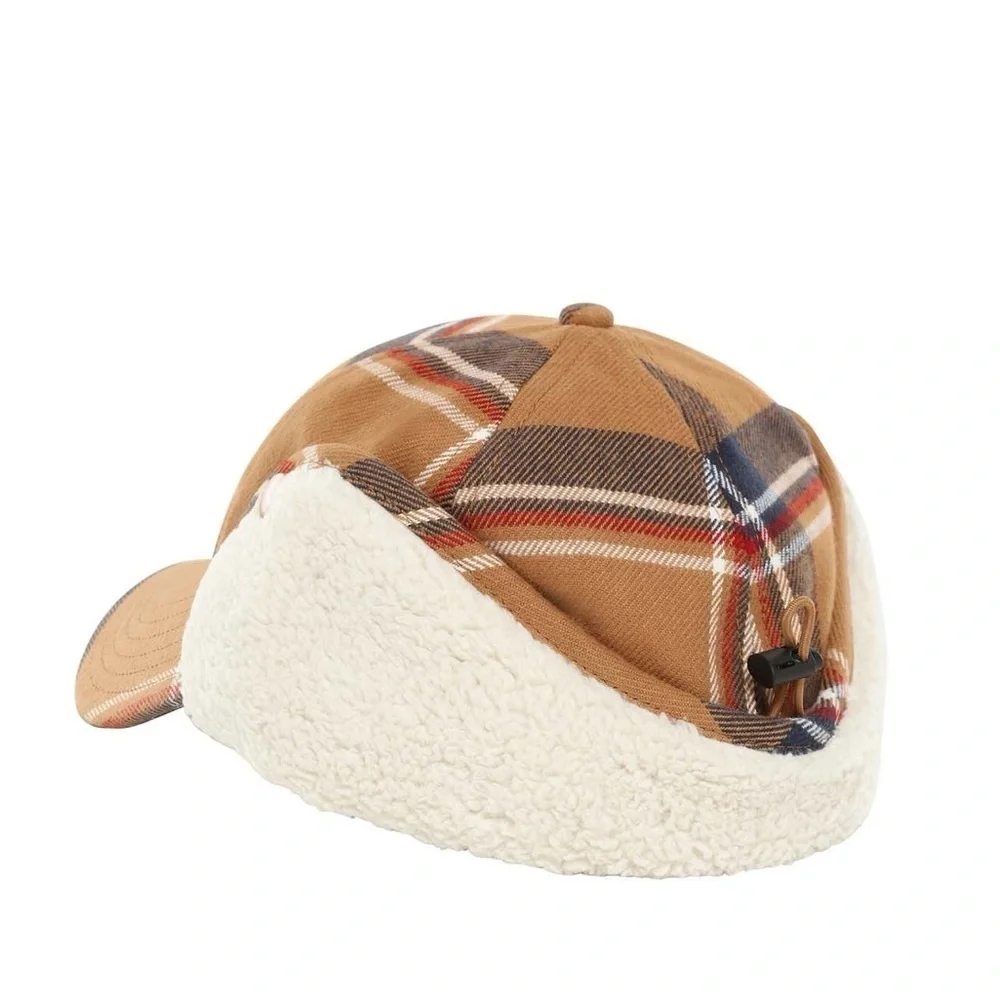 North Face Campshire Earflap Hat in a plaid pattern
